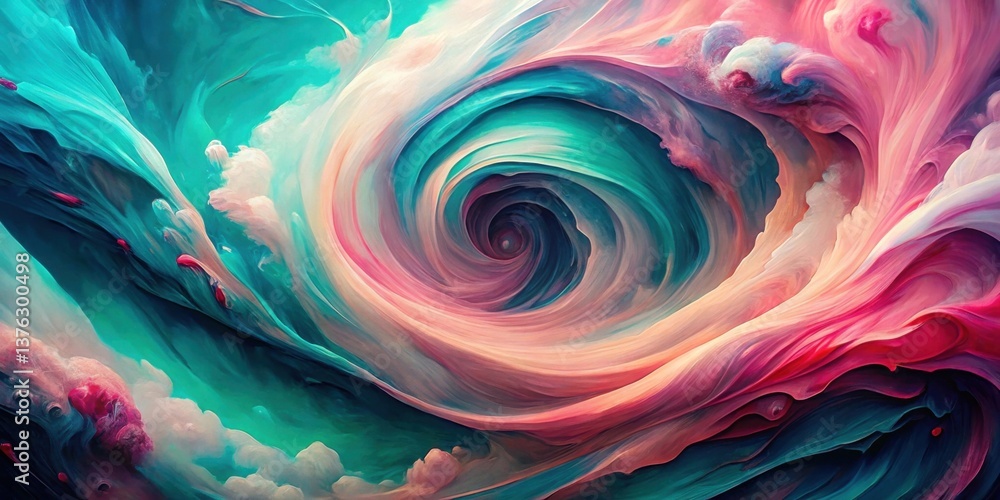 Aufkleber Abstract Whirlwind of Color and Light, a Psychedelic Vortex of Painted Dreams