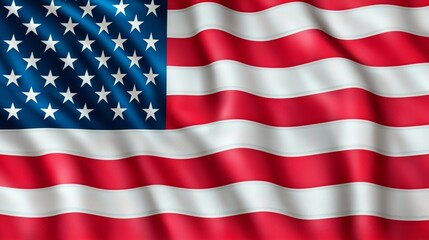 Fototapeta premium Waving American Flag Symbolizes Patriotism USA Digital Art Studio Setting Close-Up View Freedom Concept