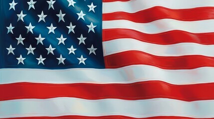 Fototapeta premium Waving American Flag Celebrating Patriotism USA Symbolism Outdoors Close-Up National Pride