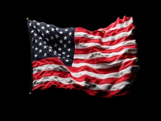 Obraz premium Dramatic Close Up of a Waving American Flag United States Symbolic Image Studio Environment Front View Patriotism Concept