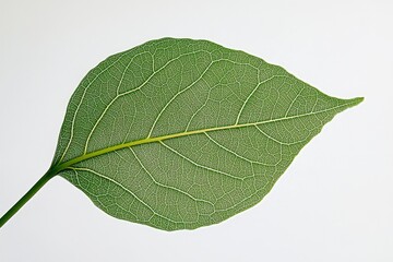 Obraz premium A detailed close up image of a vibrant green leaf