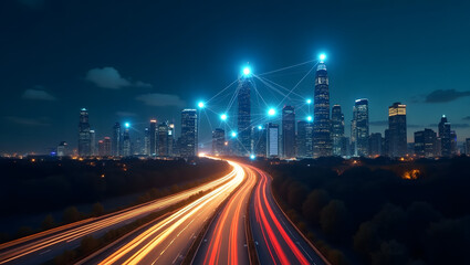 Obraz premium traffic in city at night