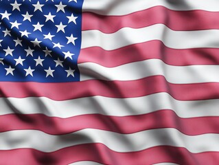 Obraz premium Dramatic Close Up of an American Flag United States Textile Image Indoor Setting Focused Viewpoint Patriotism Concept