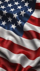 Dramatic Close Up of an American Flag United States Textile Art Patriotic Setting Artistic Perspective Symbol of Freedom