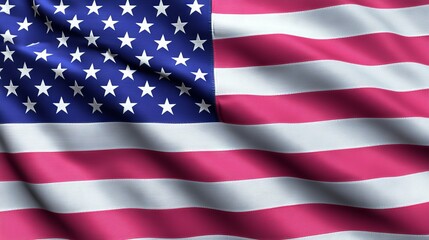 Waving American Flag Celebration at Independence Day Parade USA Photo Outdoor Close-up Patriotism and National Pride