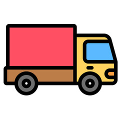 delivery truck icon illustration. Transportation colored vector illustrations.