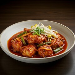 Spicy Braised Monkfish - Agwijjim plating