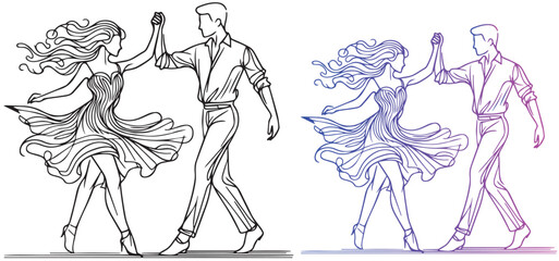 samba dancer line drawing isolated on white background vector