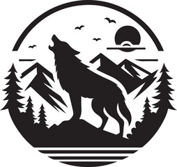 wolf howling at the moon