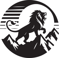lion roaring silhouette vector illustration 