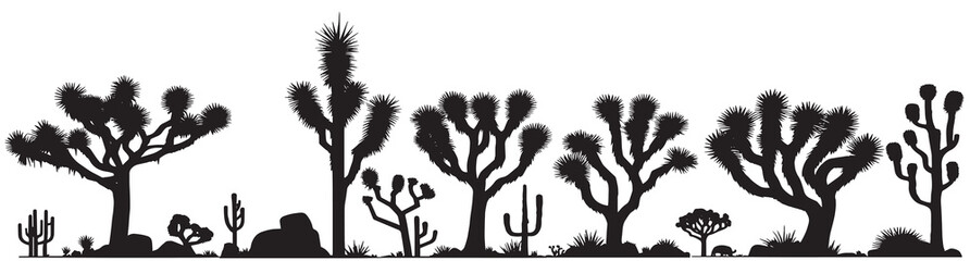 Joshua trees silhouette vector © shahzad