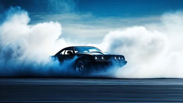 High-speed Burnout With Smoke and Drifting on Open Track Generative AI