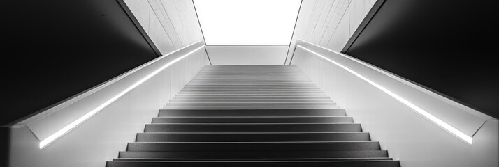 Obraz premium Ascending Minimalist Staircase with Geometric Light and Shadow Play