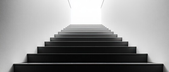 Minimalist Staircase Leading to Brightness, A Metaphor for Progression
