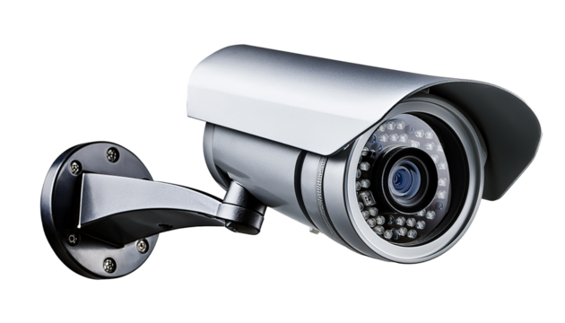 a close-up of a sleek, modern security camera, showcasing its advanced technology and design