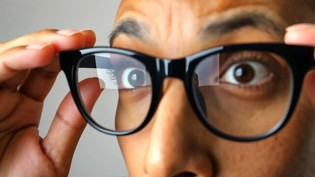 Denker mit Brille fokussiert die Ferne