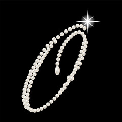Capital Letters of English alphabet romantic with pearls