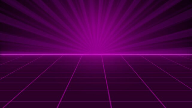 abstract Retro vaporwave blank background with grid line, Bright turquoise colored subtle vaporwave synthwave retro style empty blank grid horizon background animation video, retro futuristic
