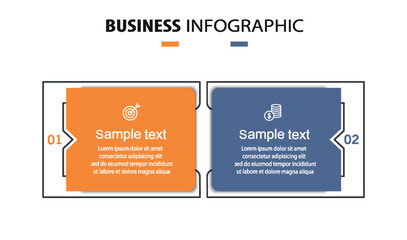 Vector infographic template with icons and 2 options or steps	
