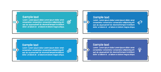 Business vector infographic template with 4 options or steps. Can be used for workflow layout, diagram, annual report, web design