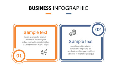 Fototapeta premium Vector infographic template with icons and 2 options or steps 