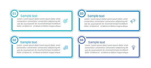 Business vector infographic template with 4 options or steps. Can be used for workflow layout, diagram, annual report, web design