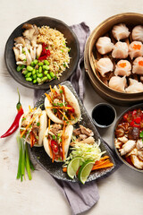 Assorted dishes of traditional Chinese cuisine.