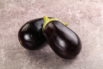 Raw ripe organic eggplant vegetable