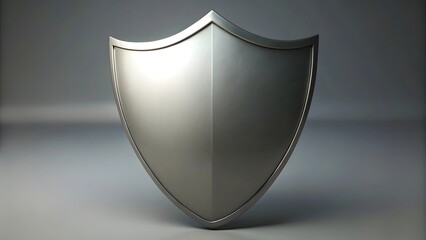 silver shield on white background