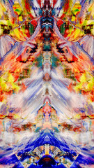 Fototapeta premium Abstract art background . Hand painting artwork on canvas .