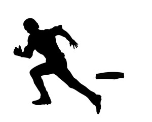 野球・ベースランニングのシルエット
