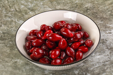 Ripe sweet juicy digberry cornel