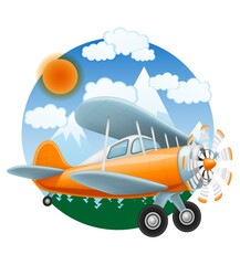 retro aircraft vintage airplane old plane vector illustration vector illustration isolated on white background
