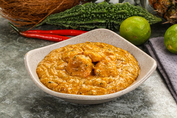 Indian prawn masala with spices