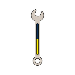 Wrenches Flat design style, an open-ended tool for gripping and turning bolts, essential for automotive, mechanical, and repair graphics.