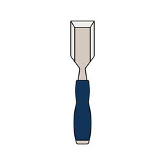 Chisel Flat design style, a sharp-edged hand tool with a sturdy handle, ideal for woodworking, carving, and construction-related illustrations.