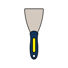 Scraper Flat design style, a small hand tool with a sharp edge, useful for removing paint, adhesives, and cleaning surfaces in renovation-themed designs.