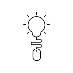 Click idea design logo template illustration. there are bulb with mouse