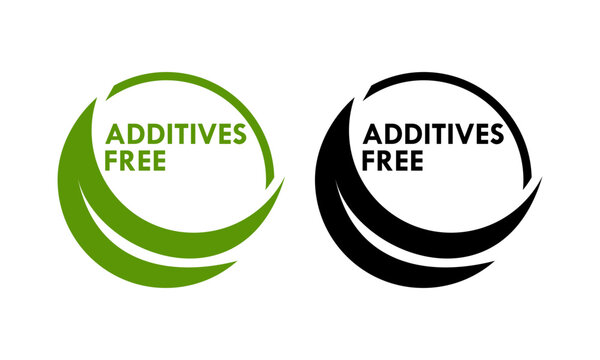 Additives free logo template illustration. Vector logo skincare cosmetic or skin and health safe product with no paraben package design