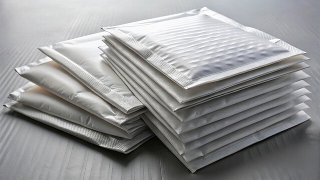 A Stack of Protective Mailing Envelopes Ready for Shipment, Offering Secure and Cushioned Delivery of Goods