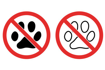 No Paw Prints Signs