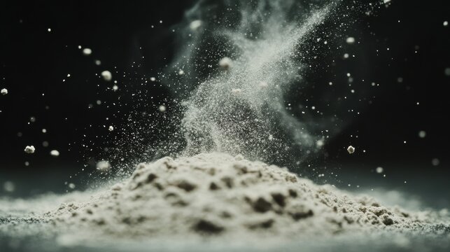 Protein Powder Dust Floating in Air