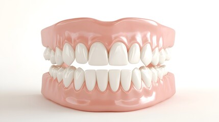 Professional White Dental Teeth Jaw Mouth Model Isolated Image