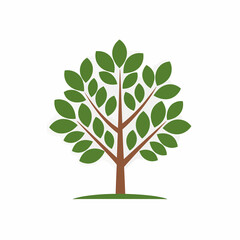 Obraz premium Stylized Green Tree Illustration: Simple Graphic for Environmental Design & Ecological Concepts