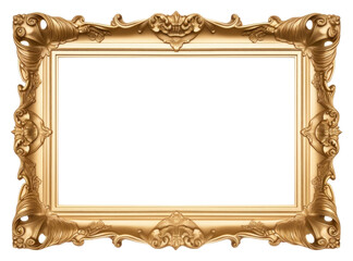 PNG Blank Golden picture frame backgrounds gold