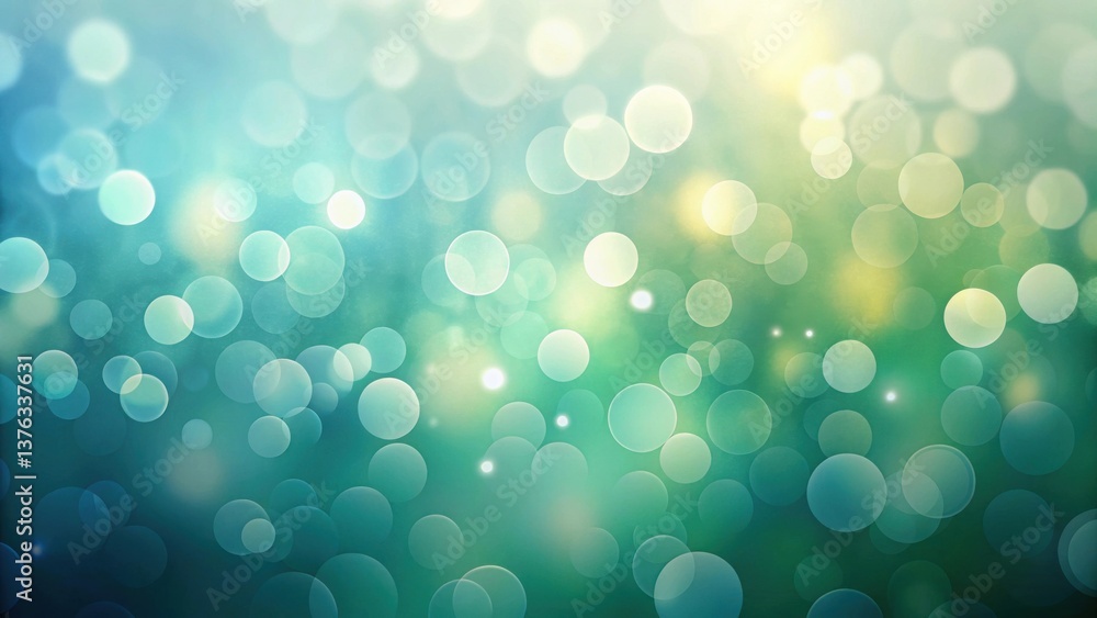 Aufkleber Abstract Teal and Yellow Bokeh Background with Soft Glowing Circles Ideal for Presentation or Website Design