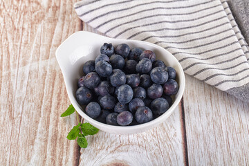 Raw ripe sweet and juicy blueberry