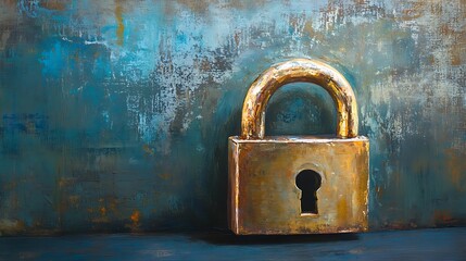 Digital circuit board with lock symbolizing cyber safety and encryption high resolution picture