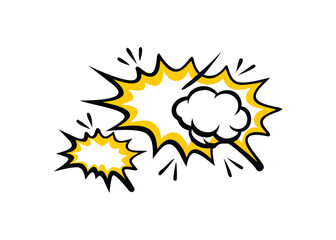 Two Comic Book Explosion Effects on White Background