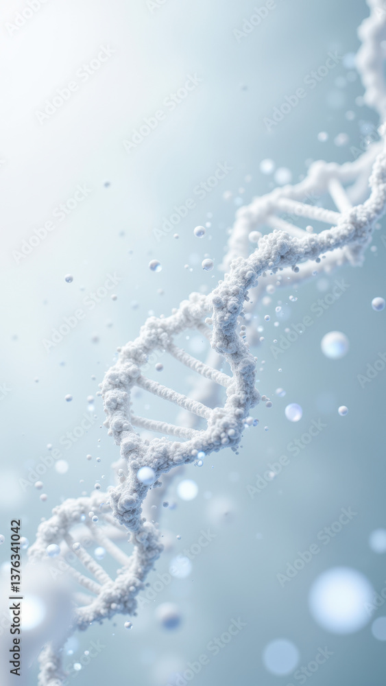 Poster a detailed molecular model of a human protein glp-1 with an atomistic view set against a gradient ba